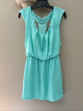 Teal Sleeveless Midi Dress with Keyhole Back